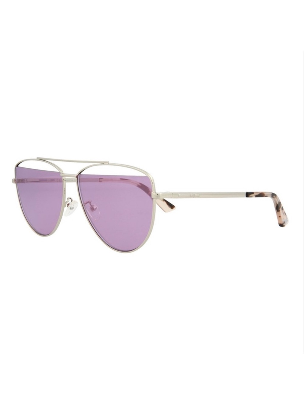 McQ Alexander McQueen Silver & Violet Core Aviator Unisex 61mm UV Sunglasses